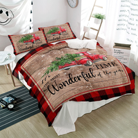 Ensemble de housse de couette de haute qualité anti-boulochage et infroissable à motif imprimé de Noël pour la décoration intérieure de chambre à coucher en période des fêtes