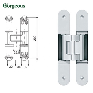 Cerniera Invisibile 3D Regolabile per Porte Interne in Legno, Cerniera Nascosta 32x200mm - Product Image 6