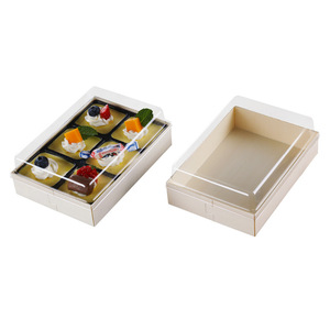 Biodegradable Wooden Takeaway Food Containers Cake Sushi Baking Boxes Customized Wooden Cake Box Contenedor de comida de madera