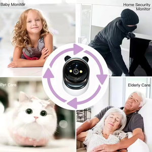 Xcreation eseecloud Dual Band wifi trong nhà <span class=keywords><strong>PTZ</strong></span> máy ảnh Dual Night Vision Baby Monitor điều khiển từ xa 2 Way âm thanh Wifi máy ảnh - Product Image 3