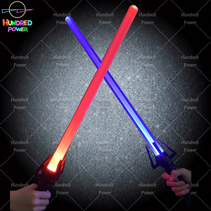Vente en gros 2-en-1 lumineux Double <span class=keywords><strong>sabre</strong></span> croix épée <span class=keywords><strong>Laser</strong></span> rétractable Flash jouets avec effets sonores et lumineux - Product Image 1
