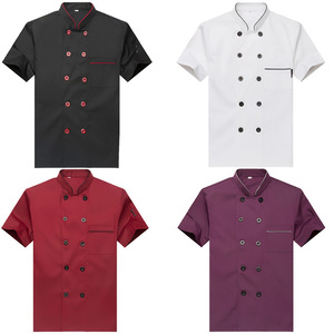 Uniforme <span class=keywords><strong>da</strong></span> Chef Unisex, Maglietta <span class=keywords><strong>da</strong></span> Cuoco a Maniche Corte, Abbigliamento <span class=keywords><strong>da</strong></span> <span class=keywords><strong>Lavoro</strong></span> per Caffetterie, Ristoranti, <span class=keywords><strong>Bar</strong></span> e Hotel - Product Image 4