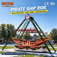 Manège Thème Noël Bateau Pirate 24 Places, Structure en Fer pour Parc d'Attractions Extérieur et Carnavals