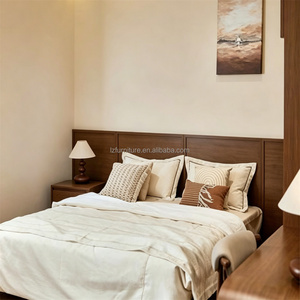 Modern Wooden Bedroom Furniture Set With King Size Bed Nightstand Wardrobe Storage Cabinet <b>Sofa</b> Chair & <b>Side</b> <b>Table</b> for Apartment - Product Image 1