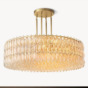 Large Round Modern Chandelier For Villa Hotel Living Room American Designer Big Clear Glass Luxury High Quality Glass Chandelier - Product Image 4