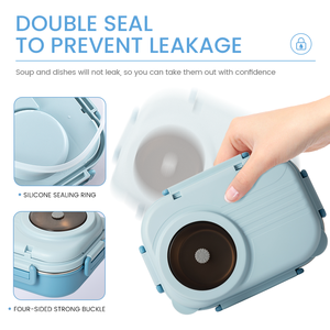 Everich Boîte à bento 1200ML avec logo personnalisé Boîte à lunch pour adultes avec bol à soupe, cloison et fourchette et cuillère gratuites pour adultes hommes femmes - Product Image 5