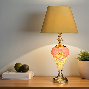 Multi colores Arte Turco hecho a mano vidrio LED Simple doble luz lámpara de mesa - Product Image 1