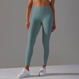 Leggings de Yoga de Cintura Alta sin Costuras, Color Sólido, Cintura Elástica, Pantalones de Nailon y Spandex - Product Image 6