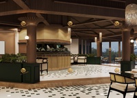 Ensemble de meubles en rotin tressé sur mesure pour bar, café, restaurant, canapé en bois massif tissé moderne et table en marbre