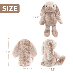 Tavşan Peluş Oyuncak Dolgulu Tavşan, Yumuşak Tüylü Uzun Kulaklı Tavşan Bebek, Çocuklar İçin Sevimli Sarılabilen Peluş Oyuncak Doğum Günü Hediyesi ve Çocuk Odası Dekoru - Product Image 4