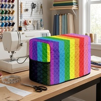 Housse de machine à coudre matelassée personnalisée Gay avec motif arc-en-ciel (version lavande), pour le rangement des machines à coudre domestiques
