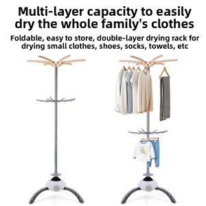 Séchoir à linge pliable domestique, <span class=keywords><strong>petit</strong></span> séchoir à air chaud pour dortoir, séchage rapide et désinfection pour bébé, 500W, pour armoire - Product Image 4