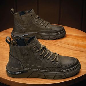 Men's Retro <b>Hiking</b> Shoes Comfort Wear-Resistant Soft Non-Slip Outdoor Labor Protection <b>Boots</b> Zip Closure Summer Height - Product Image 1