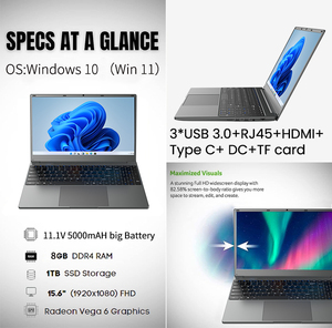 Nouvel ordinateur portable de jeu avec processeur Core I5, écran 15,6 pouces, Windows 11, prises UK/US, clavier anglais, fabriqué par Intel - Product Image 4