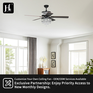 American retro chandelier <b>ceiling</b> fan for dining room, crystal fan <b>light</b> with <b>remote</b> <b>control</b>, flush mount <b>ceiling</b> <b>light</b> - Product Image 5