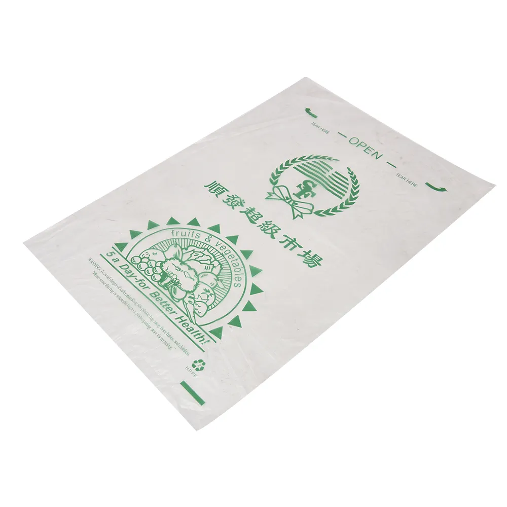Klarer Kunststoff Hochdruck PE flache Verpackung Produce Bag on Roll