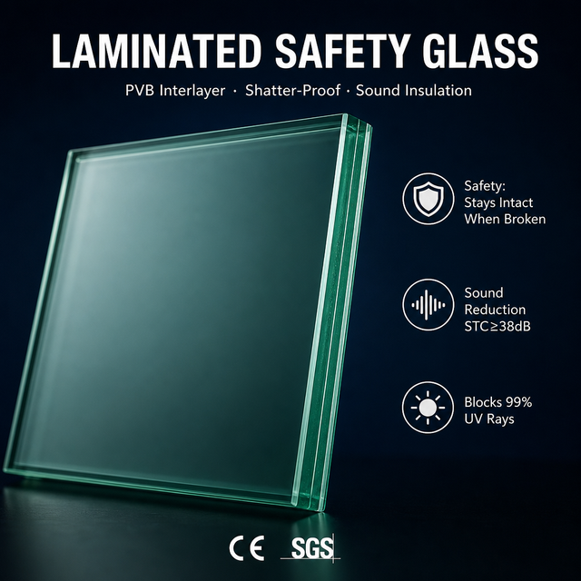 Laminated Glass Manufacturer Reflective Tempered Laminated Glass Acoustic Wall Panels Curtain Wall Window Laminated Glass