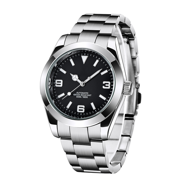 Luxurious Automatic Watch OEM Watches Stainless Steel Hardened Watch with Strap Waterproof Mechanical Luxury Brand