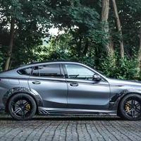Kit de cuerpo de fibra de carbono ancho MH actualizado, faldas laterales de labio trasero delantero para Bmw X6M 2020-2023