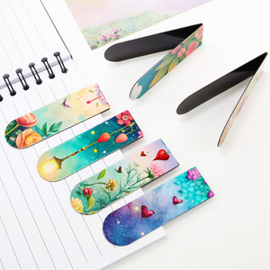 Custom Logo Soft Ruler Paper Book Page Clips Blank UV Printing Classic Style 20x9cm Reusable Magnetic Bookmark