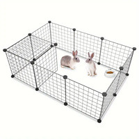 Clôture de jardin pliable d'intérieur en fil métallique de luxe/classique avec plateau en plastique pour petits animaux, cochons d'Inde et lapins