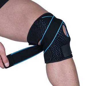 Genouillère de sport en néoprène et polyester, avec sangle tricotée, pour course, <span class=keywords><strong>équitation</strong></span>, basketball, offrant une <span class=keywords><strong>protection</strong></span> résistante à l'usure et un soutien compressif. - Product Image 4