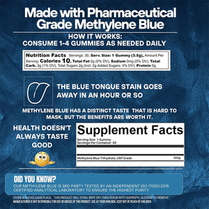 Gomitas de Azul de Metileno con Sabor Personalizado de Marca Privada OEM 1% Salud Cerebral Alimento Dietético de Grado Alimenticio Suplemento de Gomitas Azules MY - Product Image 3