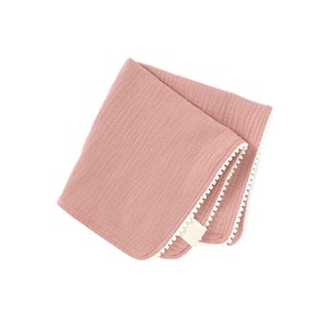Asciugamano Quadrato per Neonati 100% Cotone <span class=keywords><strong>Mussola</strong></span> Doppio Strato Garza Assorbente con Pompon e Pizzo Morbido per Uso Domestico - Product Image 5