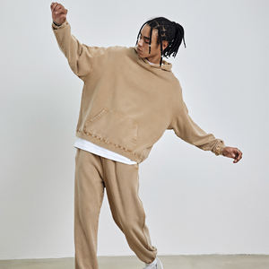 Sudadera con capucha desgastada de peso pesado de alta calidad fabricantes de ropa desgastada sudaderas con capucha de lavado ácido de gran tamaño personalizadas - Product Image 2