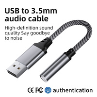 Adaptateur audio USB-A mâle vers jack 3,5 mm femelle, 15 cm, 1 m, carte son externe, prise en charge du micro-casque avec convertisseur stéréo auxiliaire 3,5 mm