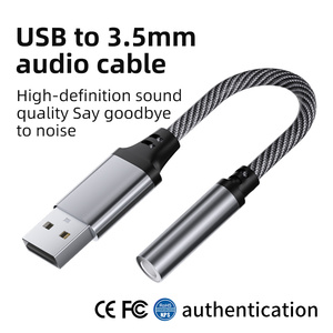 อะแดปเตอร์เสียง USB ตัวผู้เป็นแจ็ค 3.5 มม. ตัวเมีย ความยาว 15 ซม. 1 เมตร รองรับการ์ดเสียงภายนอก ไมโครโฟน หูฟัง พร้อมตัวแปลงเสียงสเตอริโอ 3.5 มม. - Product Image 2
