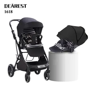 Factory Direct Sale 2 in 1 Lightweight Baby Walker Foldable Baby Carseat Stroller Combo 2 B 1 Big Wheel Luxury Baby Stroller