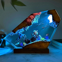 Lampe en résine pour dropshipping, modèle 3D Pieuvre Plongeur, Ornement artistique, Lampe de bureau créative, Veilleuse de chevet avec télécommande et RGB à intensité variable