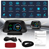 Alat Diagnostik Multifungsi 2026 New Auto Electron OBD Gauge P19 Alarm Mobil GPS Hud Head-up Display