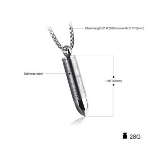 Pendentif de balle en acier inoxydable Urne Cendres Collier Croix Seigneurs Prière en anglais 22 pouces Boîte Chaîne Fournitures - Product Image 5