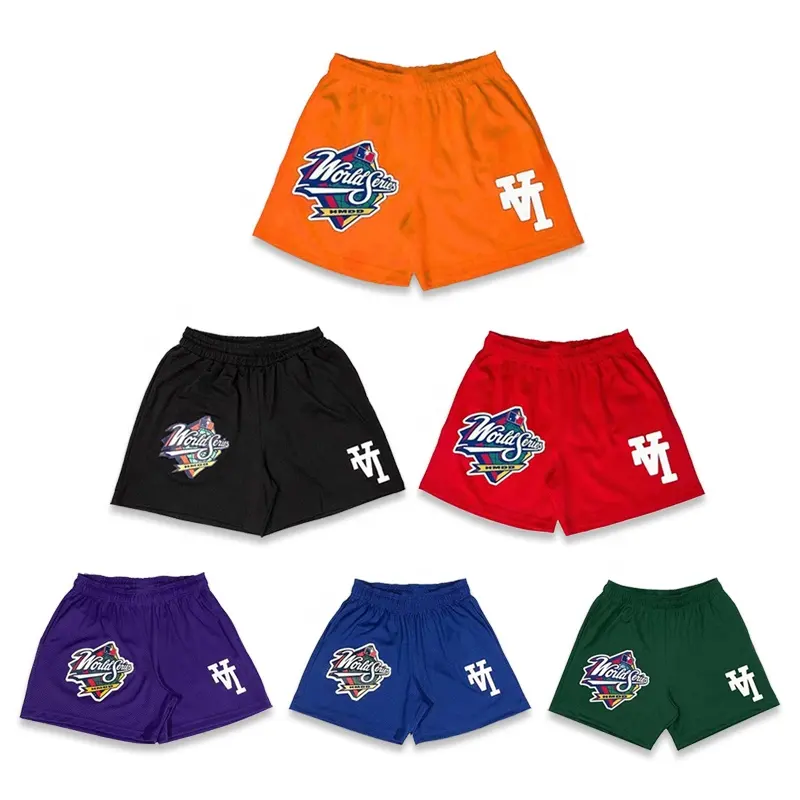 wholesale basketball polyester shorts Vintage Design Retro Mesh Mens Custom lakers running shorts