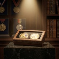 Boîte à pièces de monnaie en bois de pin noir de luxe écologique Landy, vitrine pour pièces de monnaie de collection avec couvercle en verre, double fente, rangement pour collectionneur, cadeau