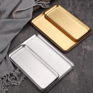 2025 <span class=keywords><strong>pas</strong></span> <span class=keywords><strong>cher</strong></span> en acier inoxydable coréen rectangulaire <span class=keywords><strong>assiette</strong></span> Sushi assiettes plats de service Snack plateau gâteau plateau plateau plateau de rangement pour hôtel - Product Image 1