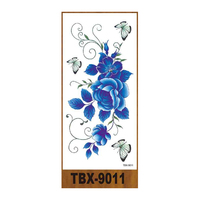 Fleur temporaire 3D papillons fleurs tatouages autocollants coloré corps Art tatouages temporaires pour les femmes