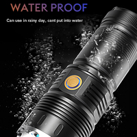 Lampe torche tactique de chasse QXMOVING en alliage d'aluminium, rechargeable, étanche, 30 W, 3000 lumens, avec chargeur de téléphone portable