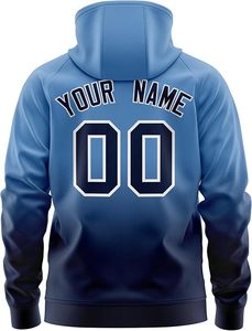 Sweat à capuche zippé dégradé avec logo personnalisé par sublimation, vêtements de sport pour hommes, uniforme d'équipe, sweat à capuche, fabrication OEM gratuite, automne, 360g - Product Image 2