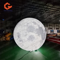 Ballon gonflable géant en forme de lune pour publicité extérieure, avec éclairage LED, pour événements commerciaux