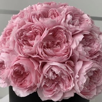 Lovebay vente en gros véritable pivoine naturelle conservée Austin pour toujours roses éternelles conservées dans une boîte ronde pour la Saint-Valentin