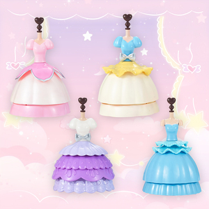 JinYing New Pretend Princess Dress Hanger <b>Toy</b> Graceful Fashion DIY Plastic Dressing Holder Lovely Assembly <b>Toys</b> - Product Image 2