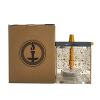 Chicha haut de gamme en métal givré avec feuille d'or, vente en gros d'usine, best-seller transfrontalier pour bars