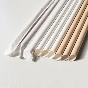 6mm*197mm Paper Straws Biodegradable Paper Straws White Biodegradable Straws With Customized Package