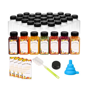 PET Square Beverage Bottles for Juice Business. 60ml 120ml 250ml 350ml 500ml 1000ml <b>French</b> Smooth Beverage Bottle With Cap - Product Image 1