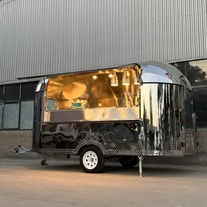 Desain Baru Semua Trailer Makanan Aliran Udara Baja Tahan Karat/Truk Makanan Aliran Udara Standar Eropa Kualitas Terbaik