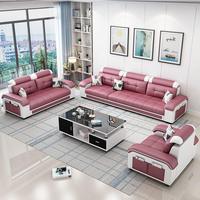 Ensemble de canapés modernes en tissu gris avec configuration 1+2+3 places et style lounge pour salon et mobilier résidentiel contemporain