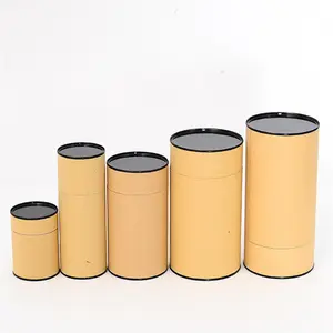 Caja de papel de cilindro biodegradable con impresión personalizada, bote de té Premium de cartón, caja de tubo de regalo, embalaje para paquete de té Suelto